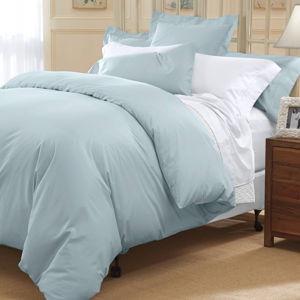 Cuddledown Solid Sateen Duvet Cover in Sea Glass, Queen