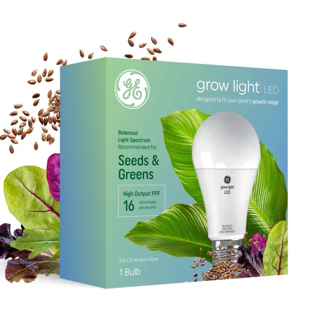 GE A19 Grow Light Balanced Spectrum Light Bulb
