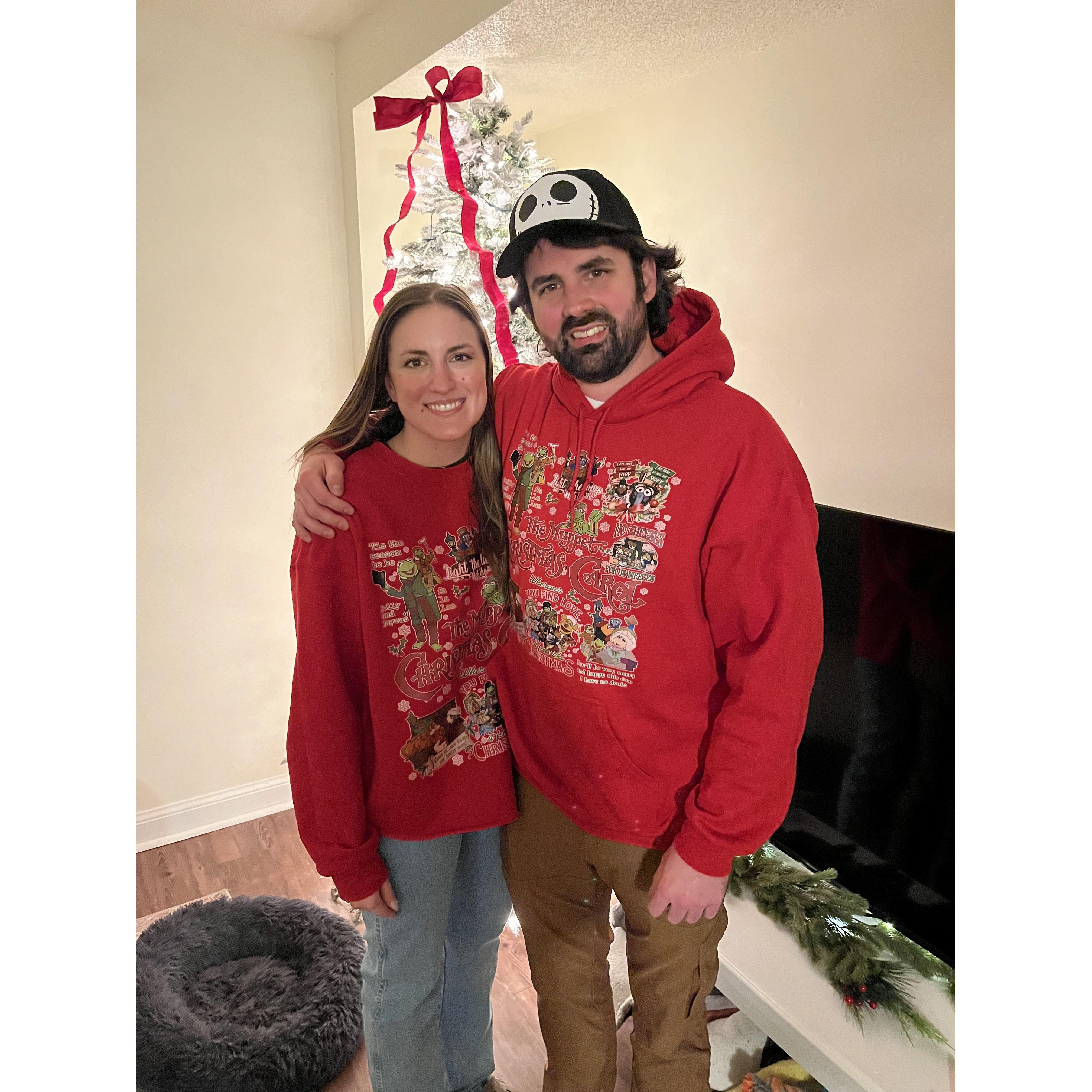 Christmas 2025 with matching sweaters