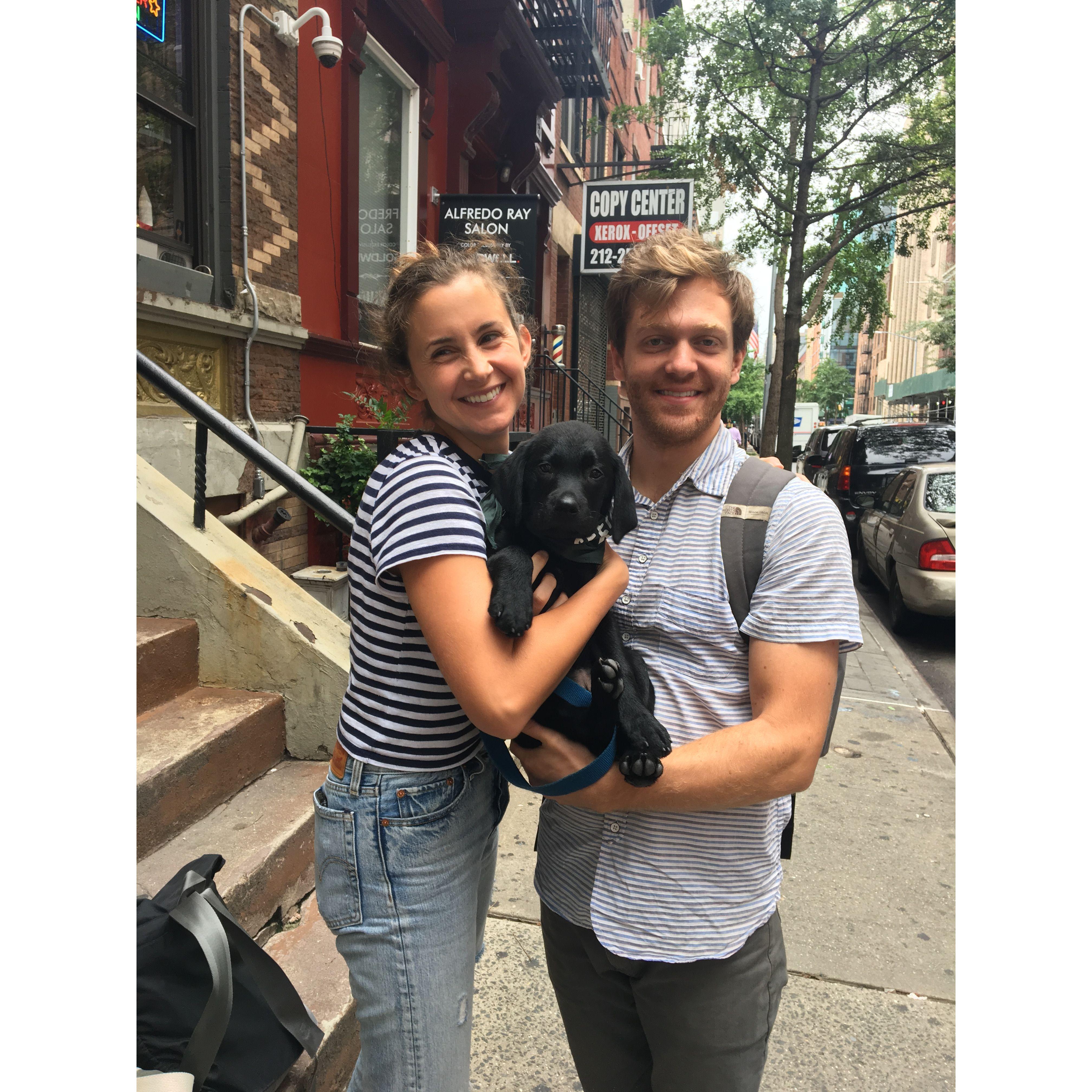New York, 2018, with one of Jim and Barb's seeing eye pups! Which one was it?
