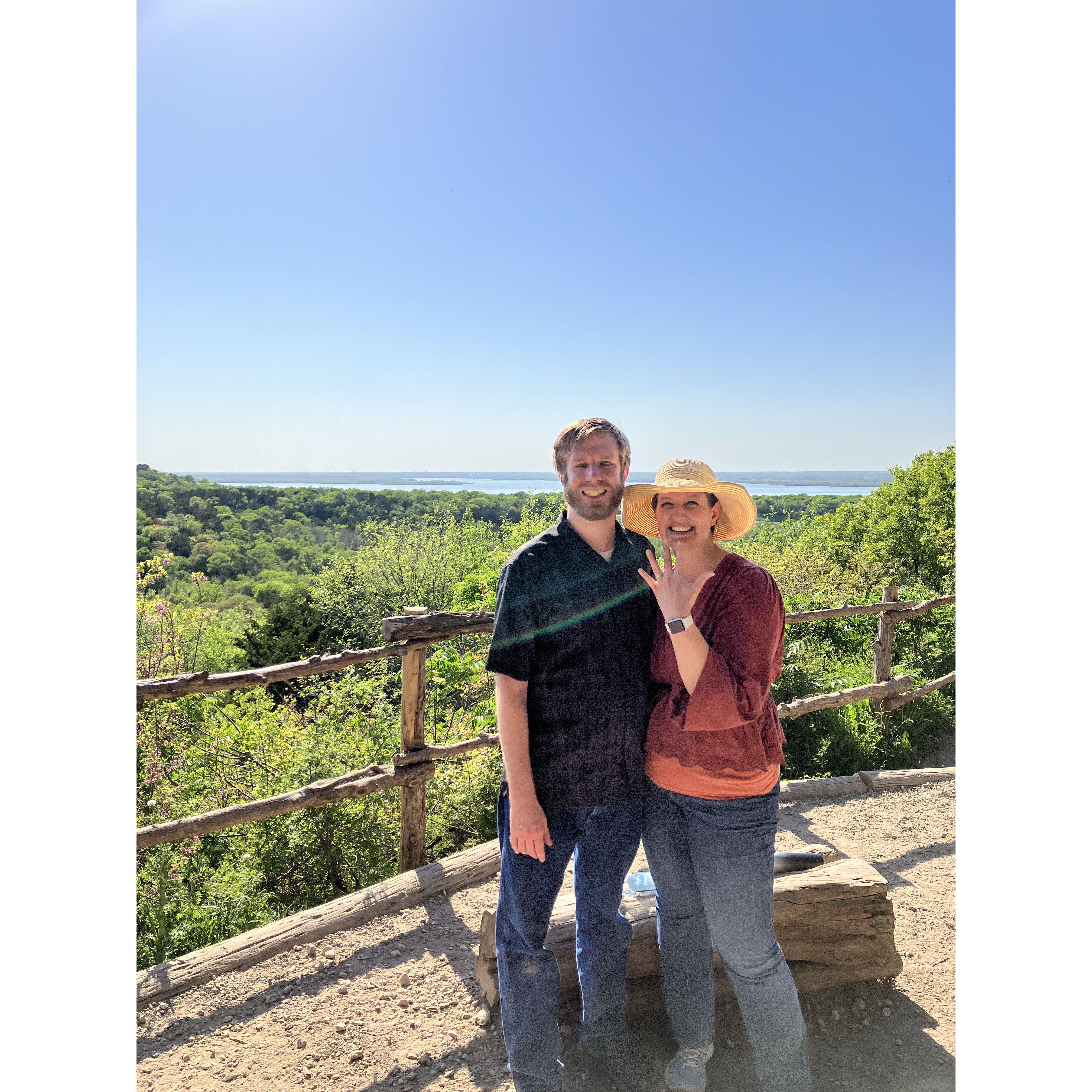 Engaged! Danny surprised Megan with a proposal at a local nature preserve.