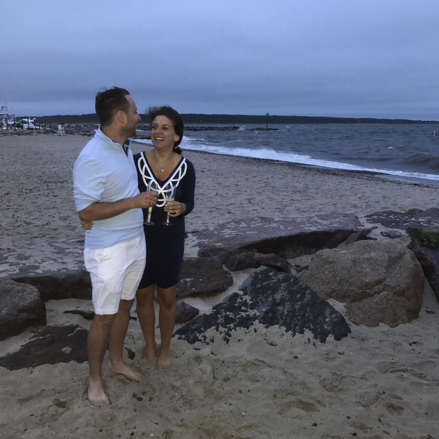 Moments after the engagement on Menemsha Beach, Martha's Vineyard.  July 24, 2017.