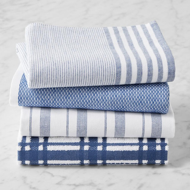 Williams Sonoma Multi-Pack Absorbent Towels, Set of 8, Bright Blue