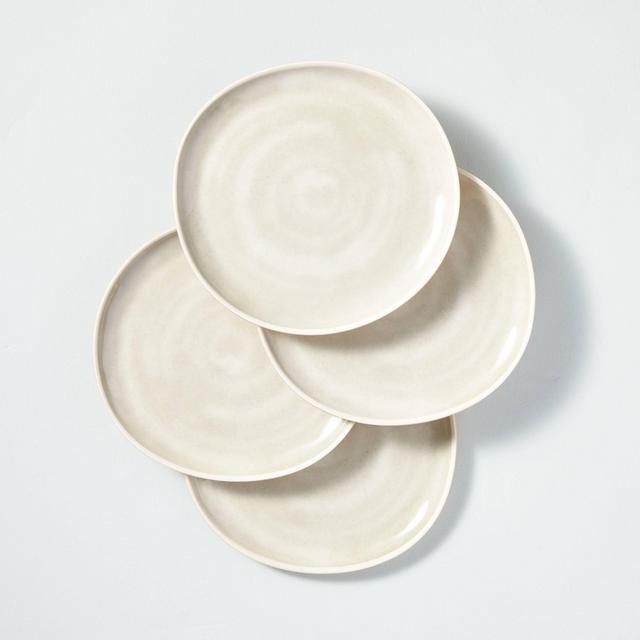 4pk Tonal Bamboo-Melamine Salad Plate Set Natural/Cream - Hearth & Hand™ with Magnolia