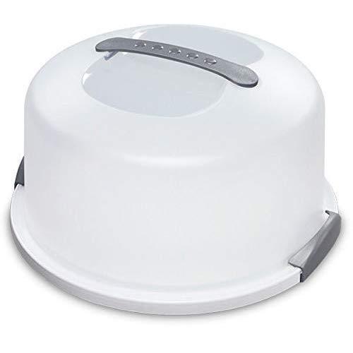 12 Inch Cake Carrier/Storage Container & White Dome Cover Transports Cakes, Pies, Tarts or Other Desserts