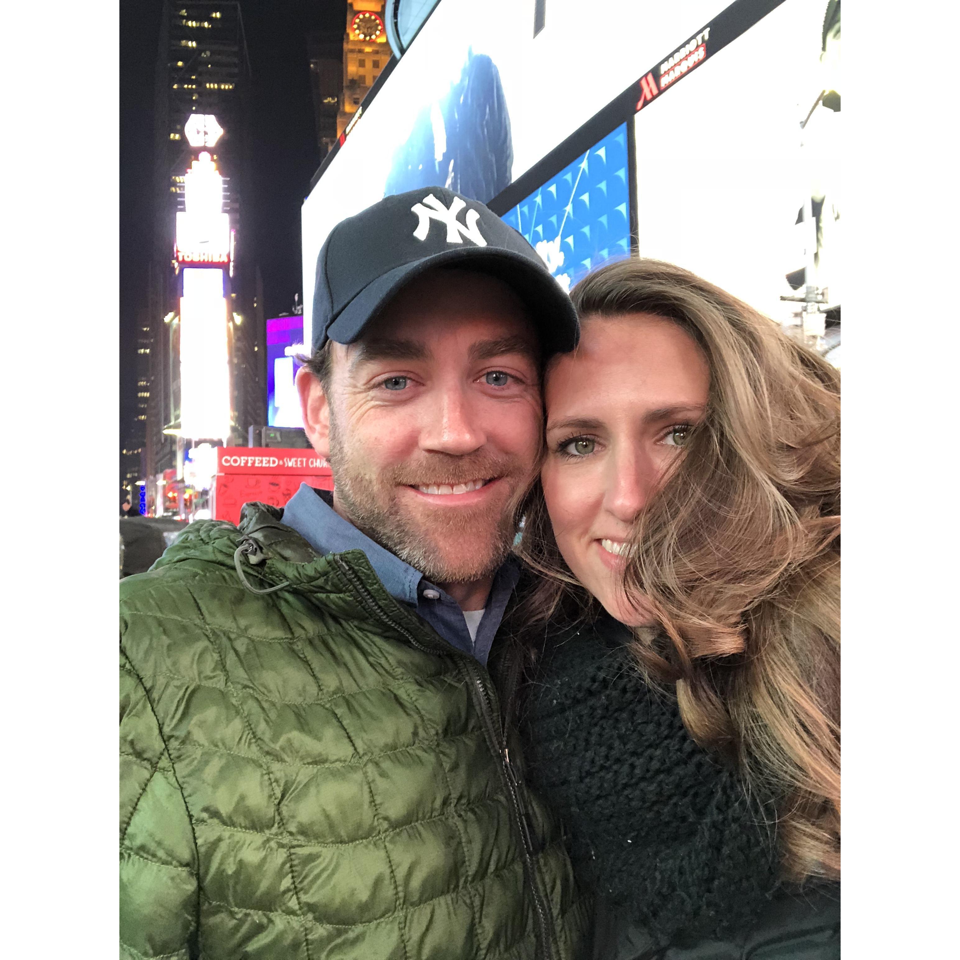 Time Square on our way to see Hamilton on broadway!