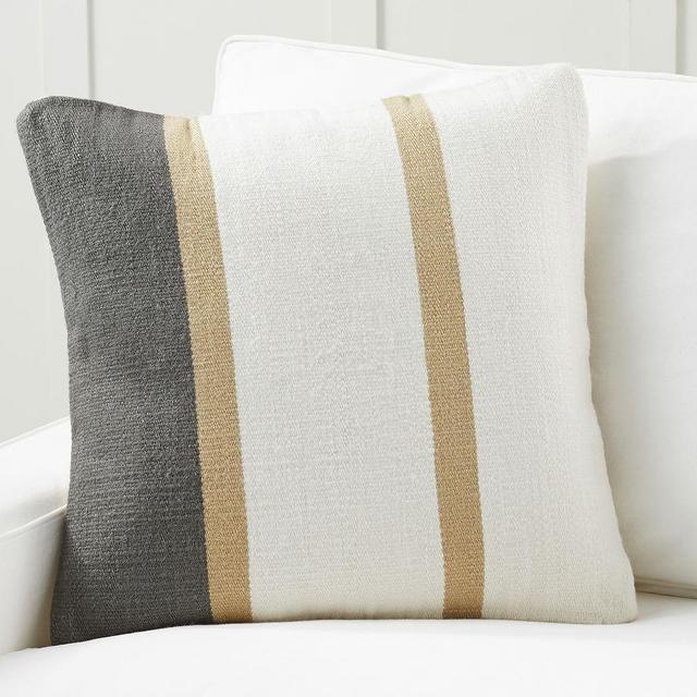 Theo Striped Pillow Cover, 22 x 22", Neutral Multi