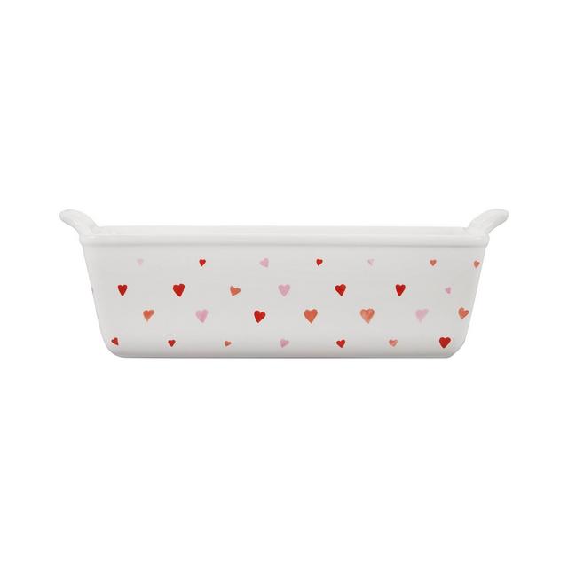 Le Creuset Stoneware 1.5 Quart Loaf Pan with Heart Applique