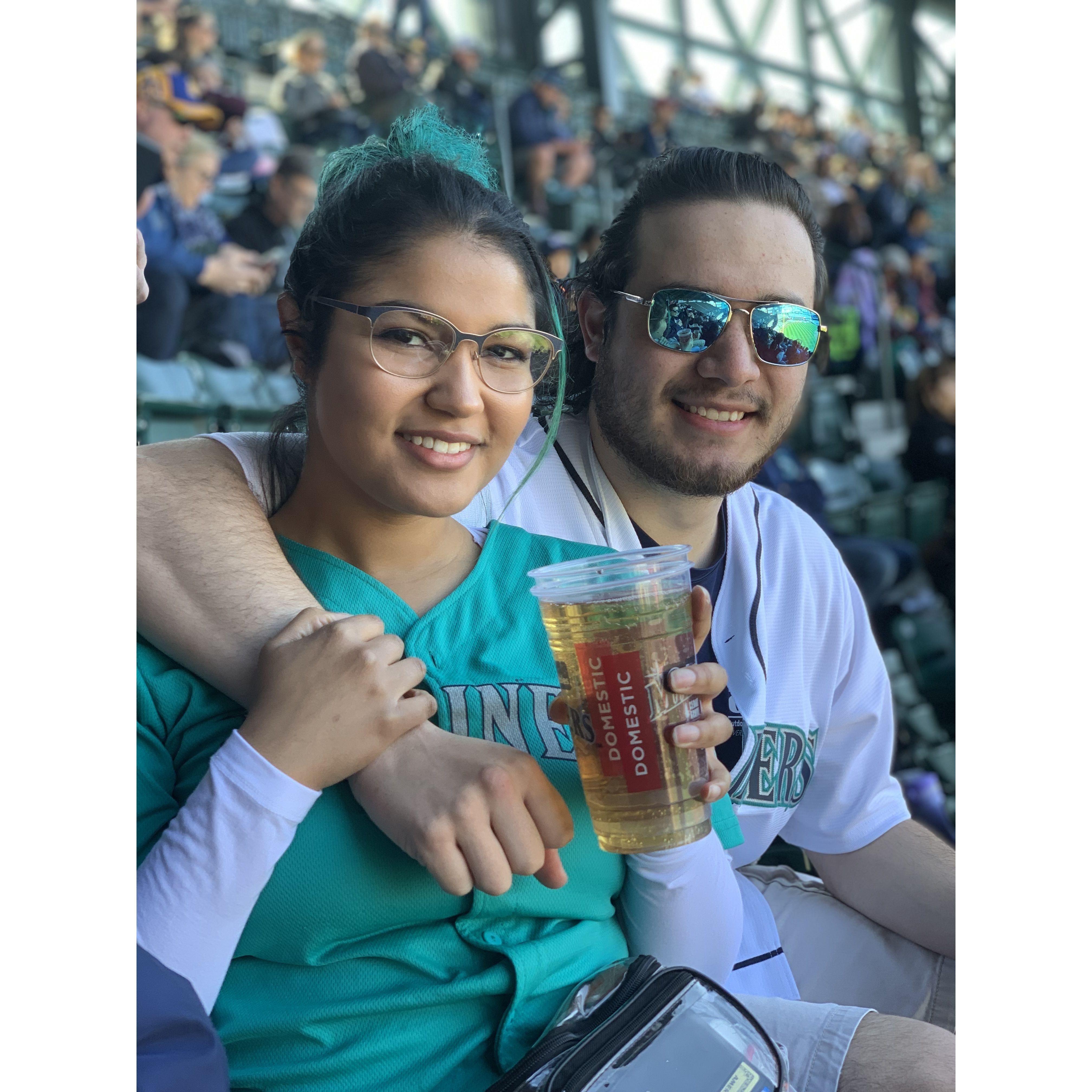 Our first Mariner's game together! Should we add "season tickets" to the registry?
