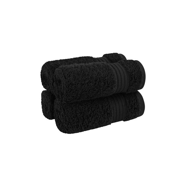 American Soft Linen Bekos 4 Pack Washcloth Set, 100% Cotton Washcloth Hand Face Towels for Bathroom and Kitchen, Black