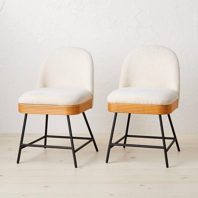 2pk Sepulveda Mixed Material Dining Chairs Ivory/Natural - Opalhouse™ designed with Jungalow™