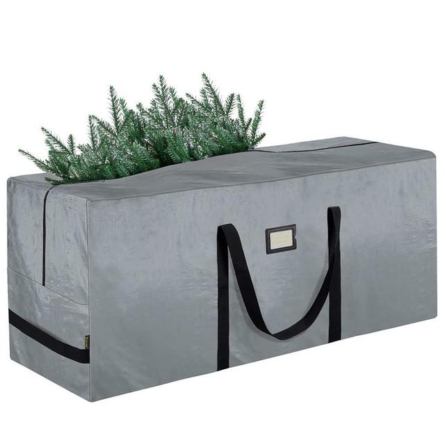 BALEINE 9 ft Christmas Tree Storage Bag, Heavy Duty Extra Large Artificial Christmas Tree Bag with Reinforced Handles and Dual Zippers Wide Opening (Gray, 9 ft)