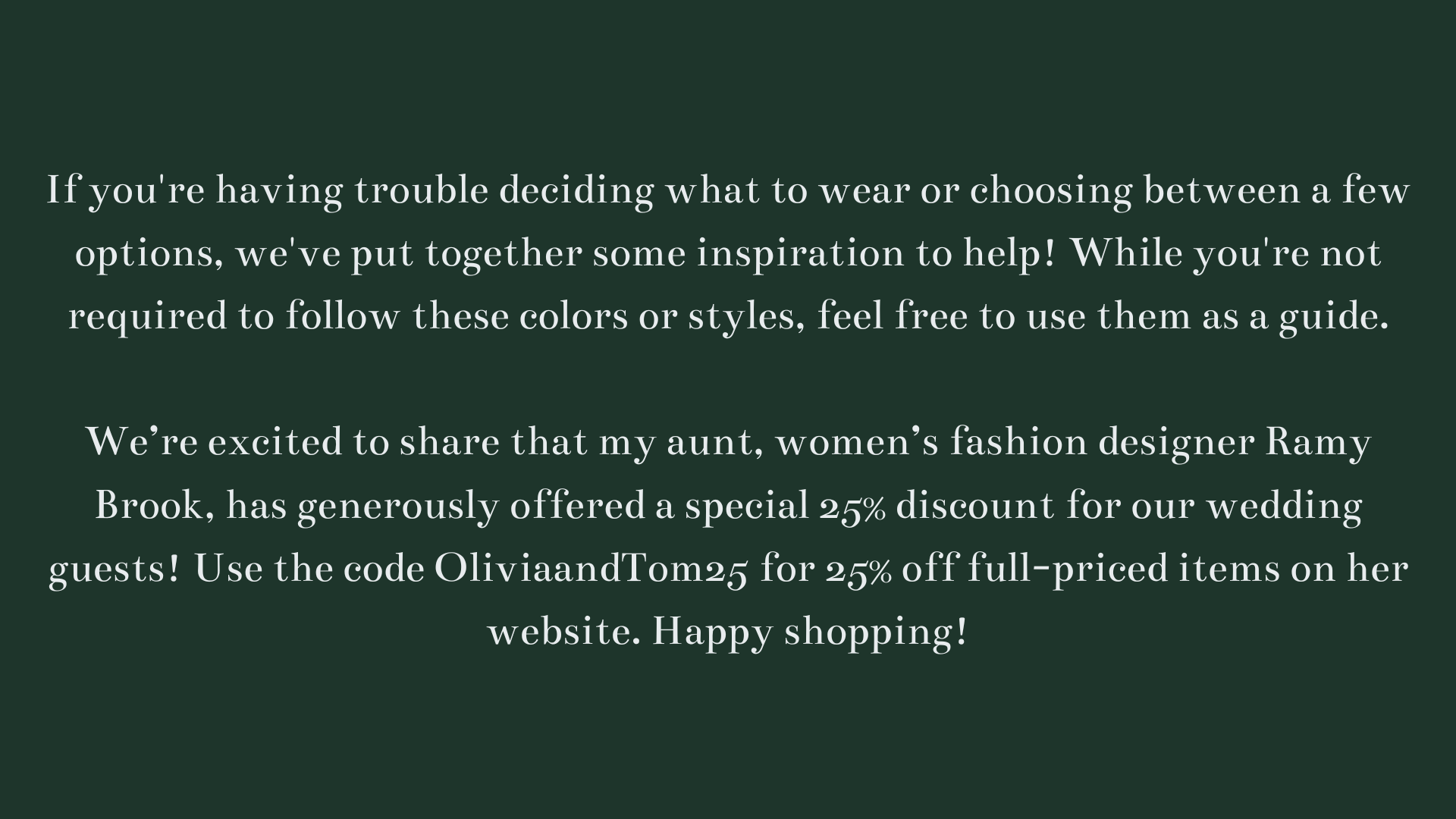 The Wedding Website of Olivia Sharp and Tom Pregel