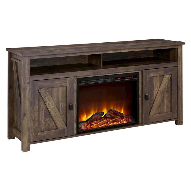 Brookside Electric Fireplace TV Console for TVs up to 60" - Dark Rustic Pine - Altra