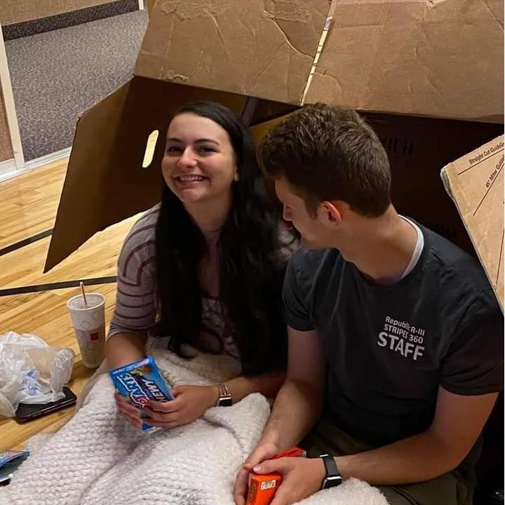 When we attempted to build a cardboard fort at a church event...