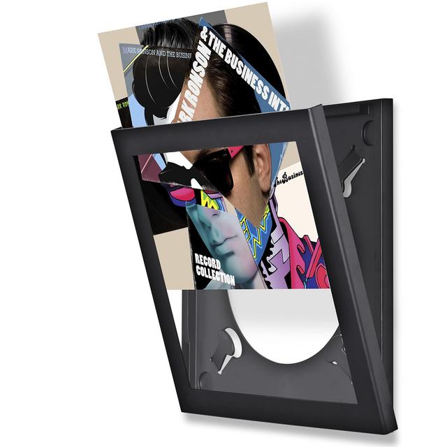 Show & Listen Album Cover Display Frame, Flip Frame Displays Vinyl Records, 12.5x12.5, Black