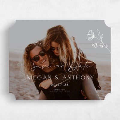 White Ticket Wedding Save the Date - Varnell Photo