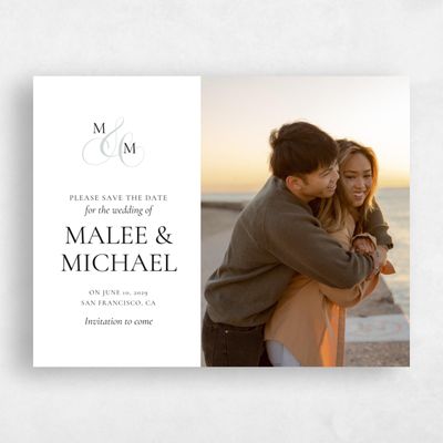 White Typography Wedding Save the Date - Aven Photo