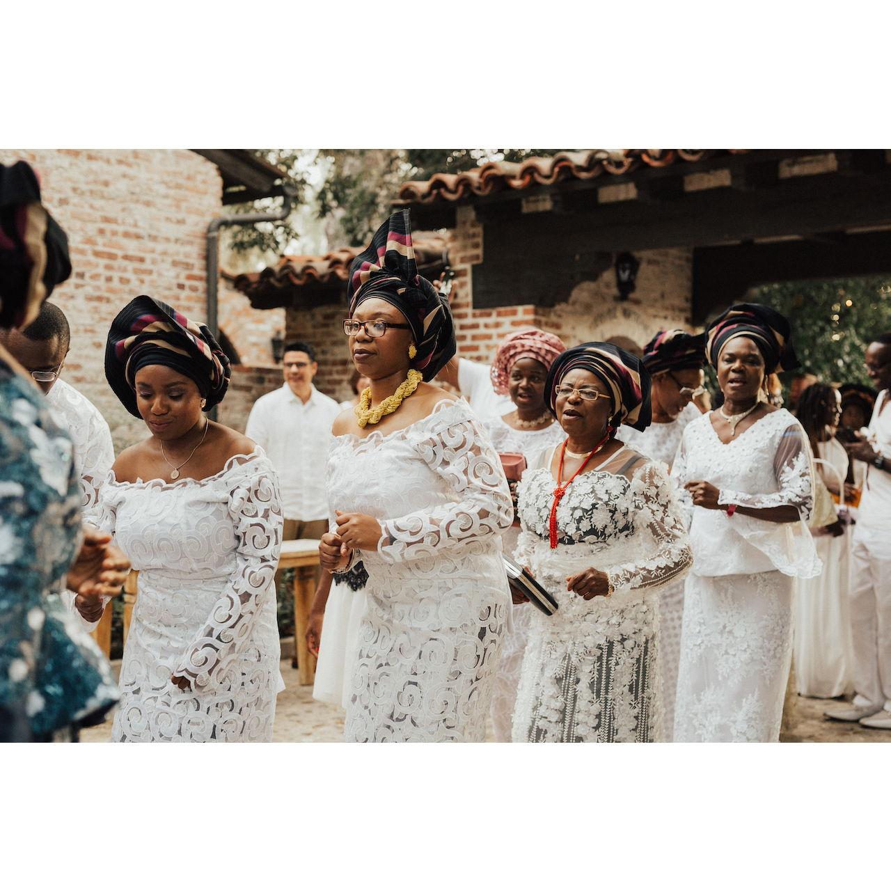 Traditional lace with gele