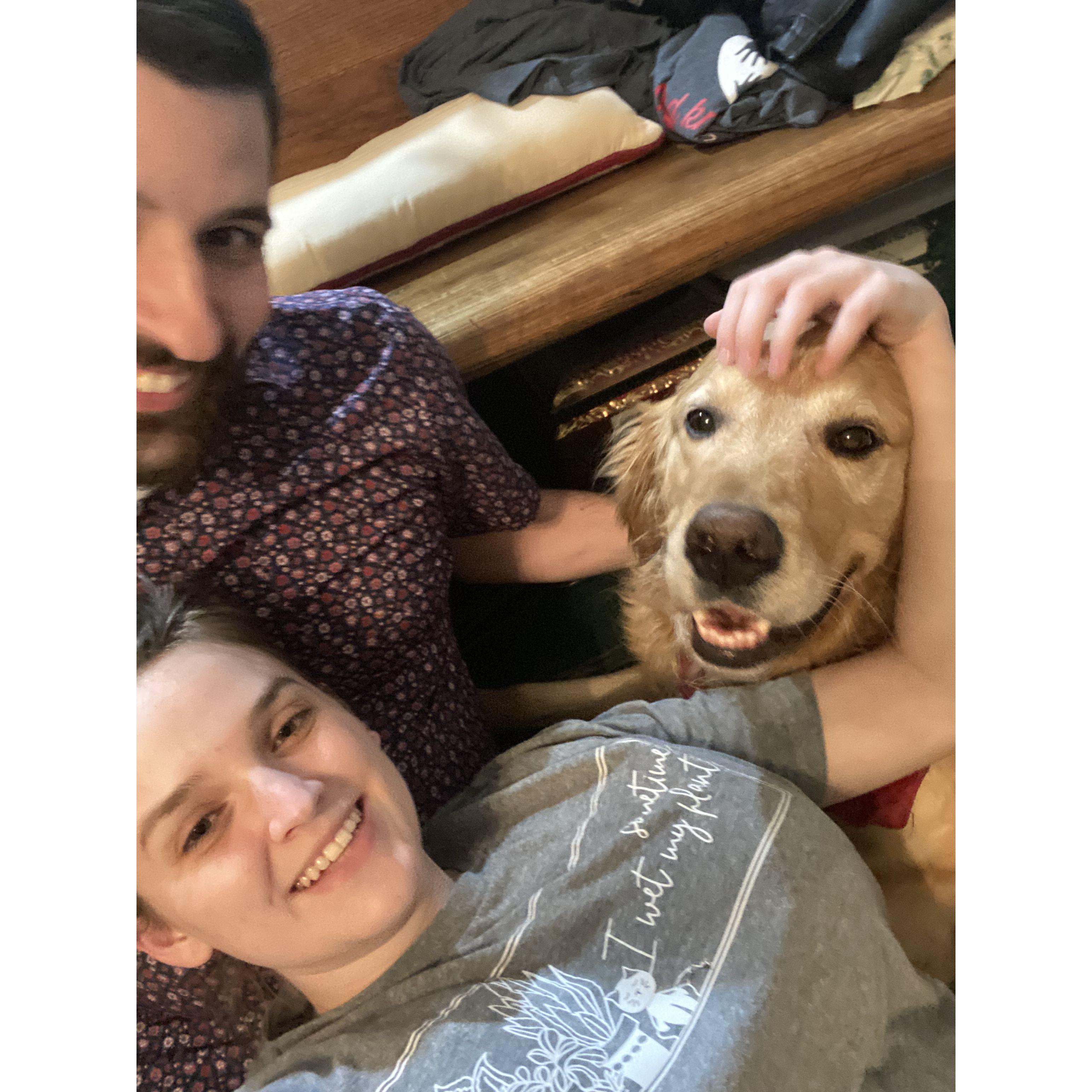 Mac (Erik's dog) is always a welcome addition to our selfies