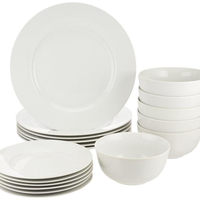 AmazonBasics 18-Piece Dinnerware Set, Service for 6