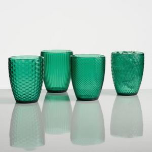 Small Green Textured Acrylic Tumblers Set of 4