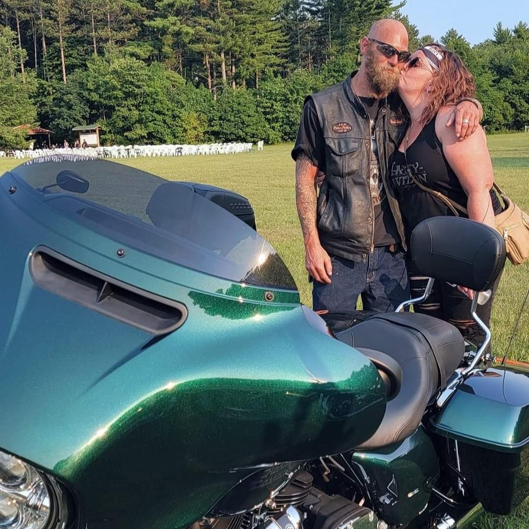 This was the day that Nick traded his Dyna, Charlene in for a newer and much more comfortable bike for those long rides for his favorite passenger!