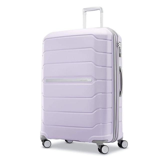 Samsonite Freeform Hardside Expandable with Double Spinner Wheels, Lilac, Checked-Large 28-Inch