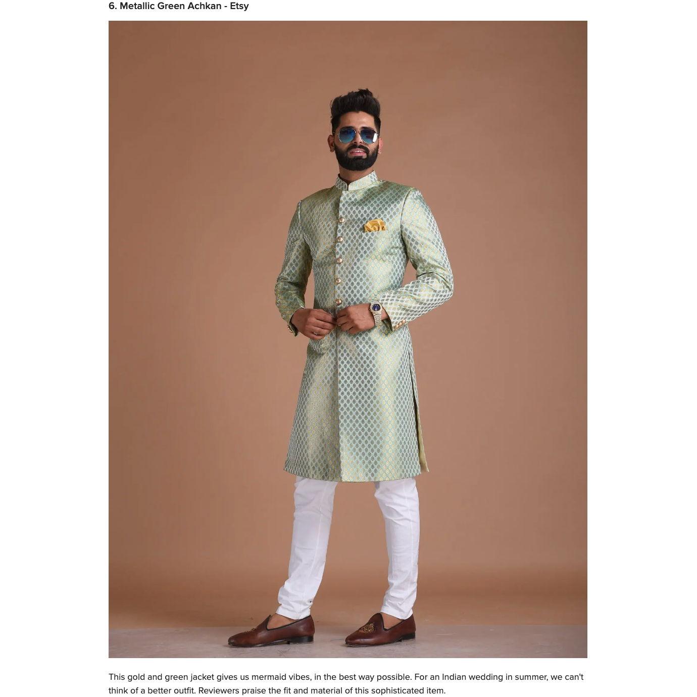 Male ceremony outfit option- Achkan