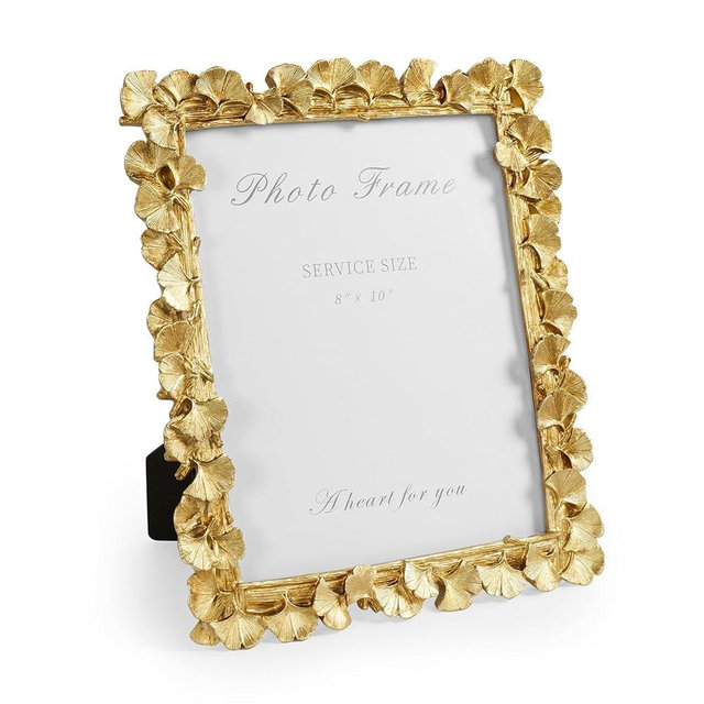 Cuspin Gold Picture Frame 8x10 Vintage Gold Frames, Ornate Leaf Textured Hand-Crafted Resin with Glass Front, Antique Photo Frame for Tabletop Display, Retro Design Home Decor