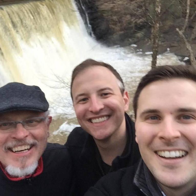 At the Roswell waterfall with Jan!