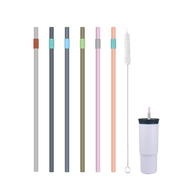 KLOWOAH Replacement Straws for Owala 24oz Tumbler, 6 Colours with 1 Brush (6 Pack for 24oz)