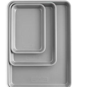 Nordic Ware Brilliant™ Colorful 3-Pc Baking Set, Nonstick made without PFAS or PTFE for safe cooking; Reinforced steel rim prevents warping; Includes Half Sheet, Quarter Sheet, and Eighth Sheet