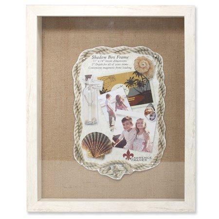 11x14 Ivory Front Hinged Shadow Box Frame - Burlap Display Board