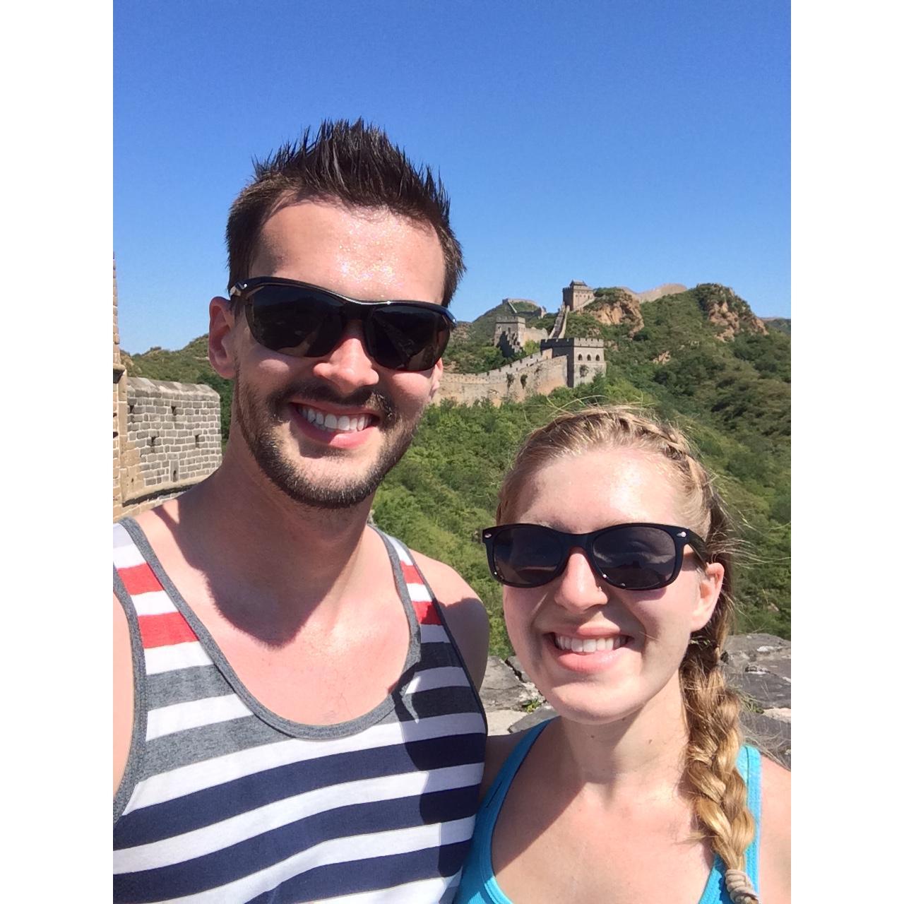 Atop the Great Wall of China in 2013. This was our first trip abroad together. It was a trip we'll never forget.
