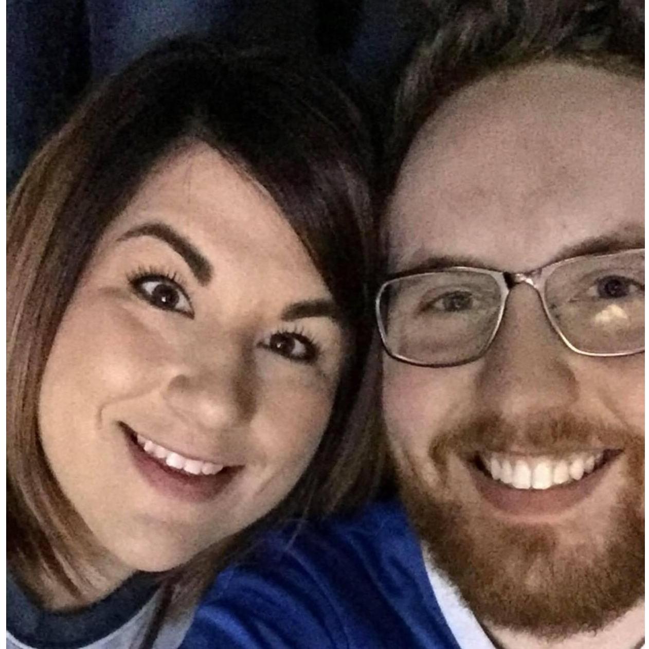 Our first photo together was taken at an OKC Thunder game in February 2017.