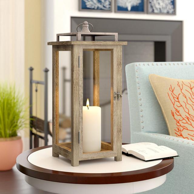 Wood Tabletop Lantern