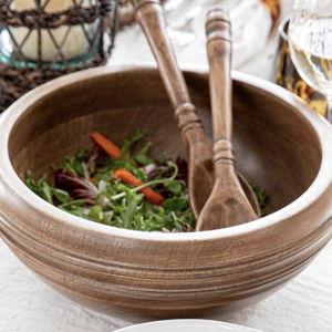 Juliska Bilbao Rustic Lodge Brown Wood Serving Bowl