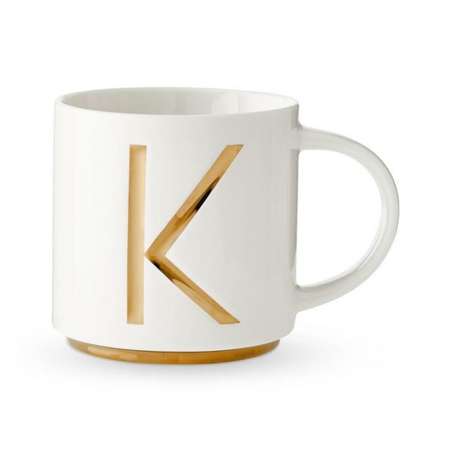 Gold Monogram Mug, K