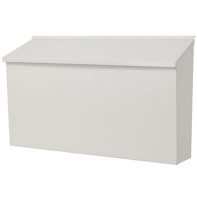 KYODOLED Wall-Mount Mailbox,Large Capacity Mail Box,Galvanized Steel Rust-Proof Metal Post Box,Mailboxes for Outside,15.75"x9.44"x4.72" White