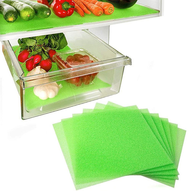 Dualplex Fruit & Veggie Life Extender Liner for Fridge Refrigerator Drawers, 12 x 15 Inches (6 Pack) – Extends The Life of Your Produce & Prevents Spoilage