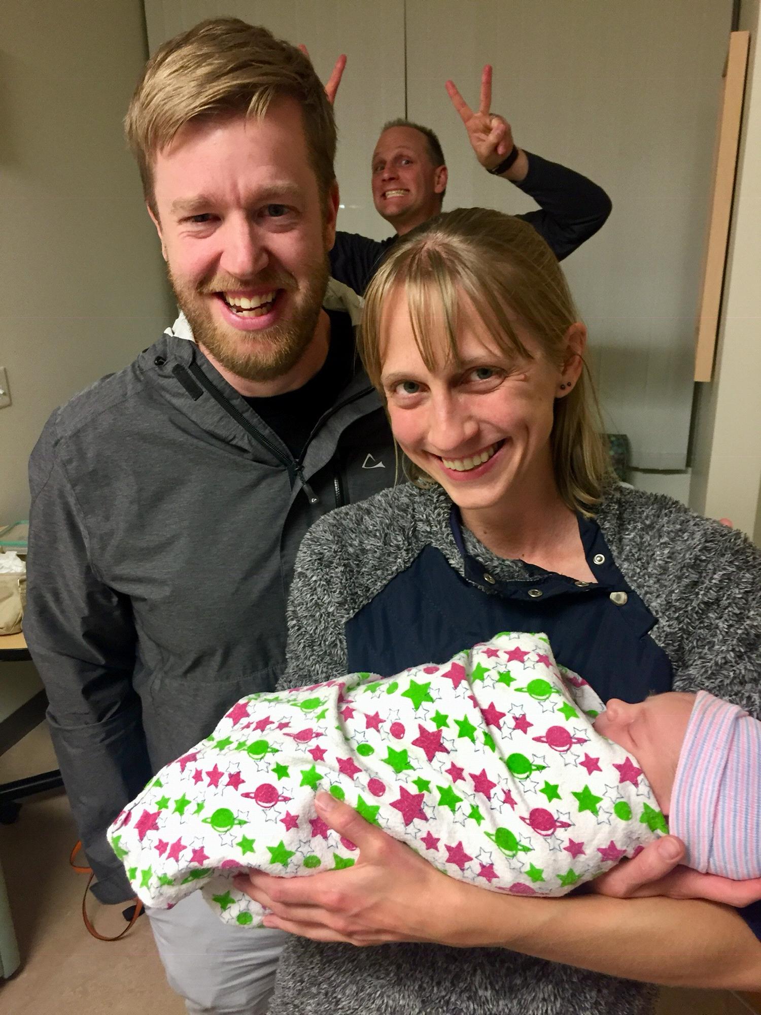 Holding Anna's nephew, Teo Penner, the evening he was born in Irvine, CA.