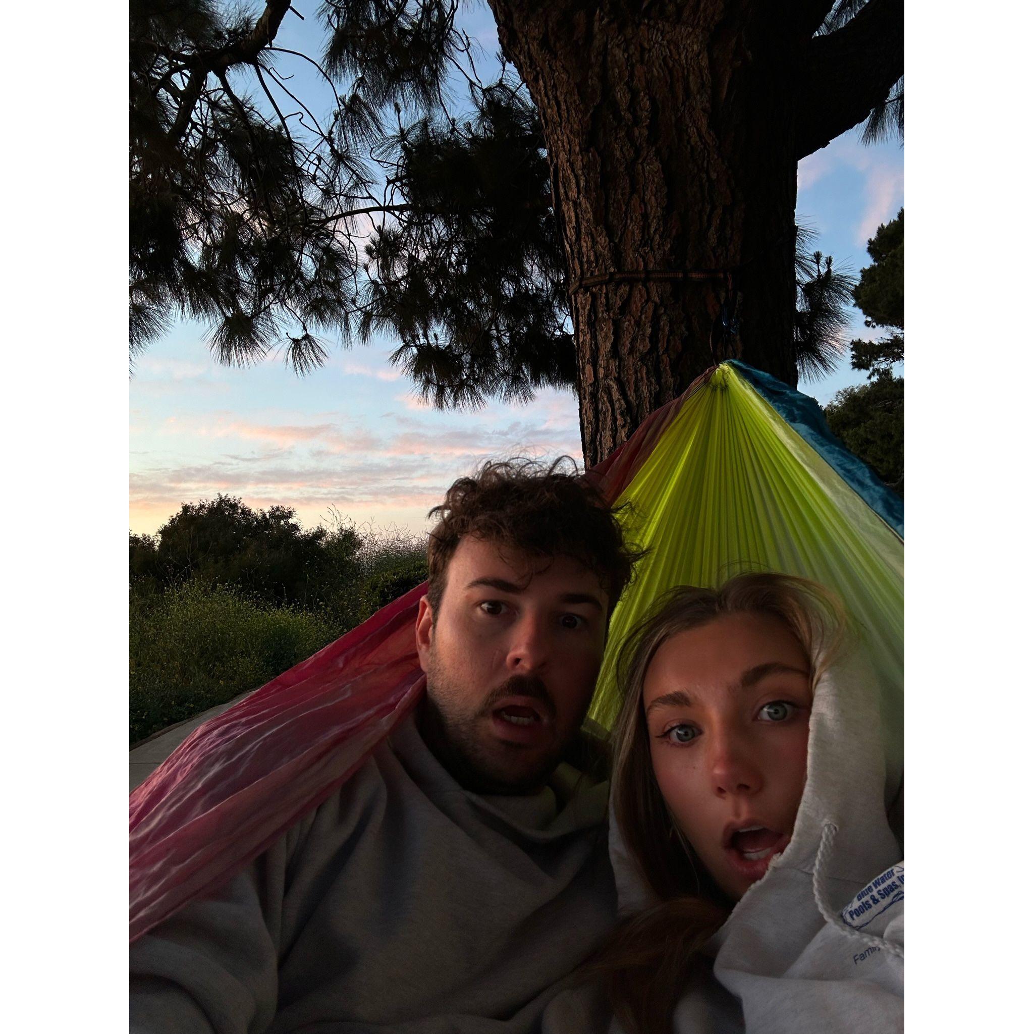 Hammocks and sunsets at a lookout by Huntington!