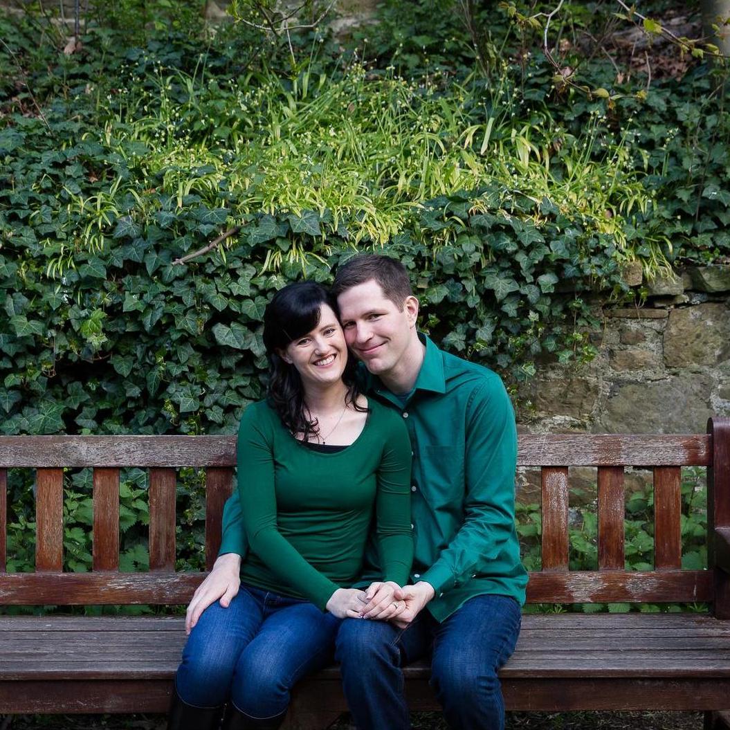 Just us cozy on a bench.