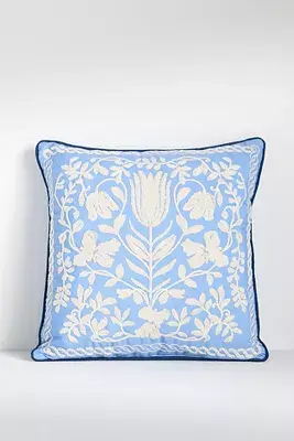 Kenia Embroidered Floral Indoor/Outdoor Pillow