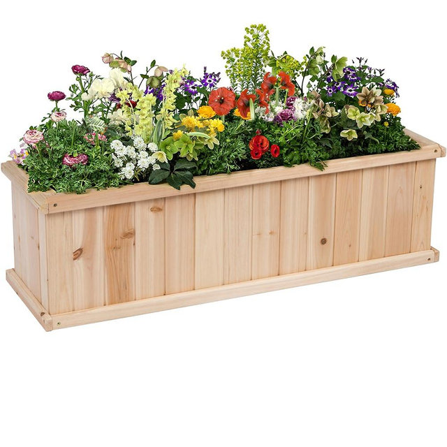 Shine Company Premium Cedar Raised Garden Bed, Planter Box for Vegetables, Flowers, or Herbs 40" L x 12" D x 12" H