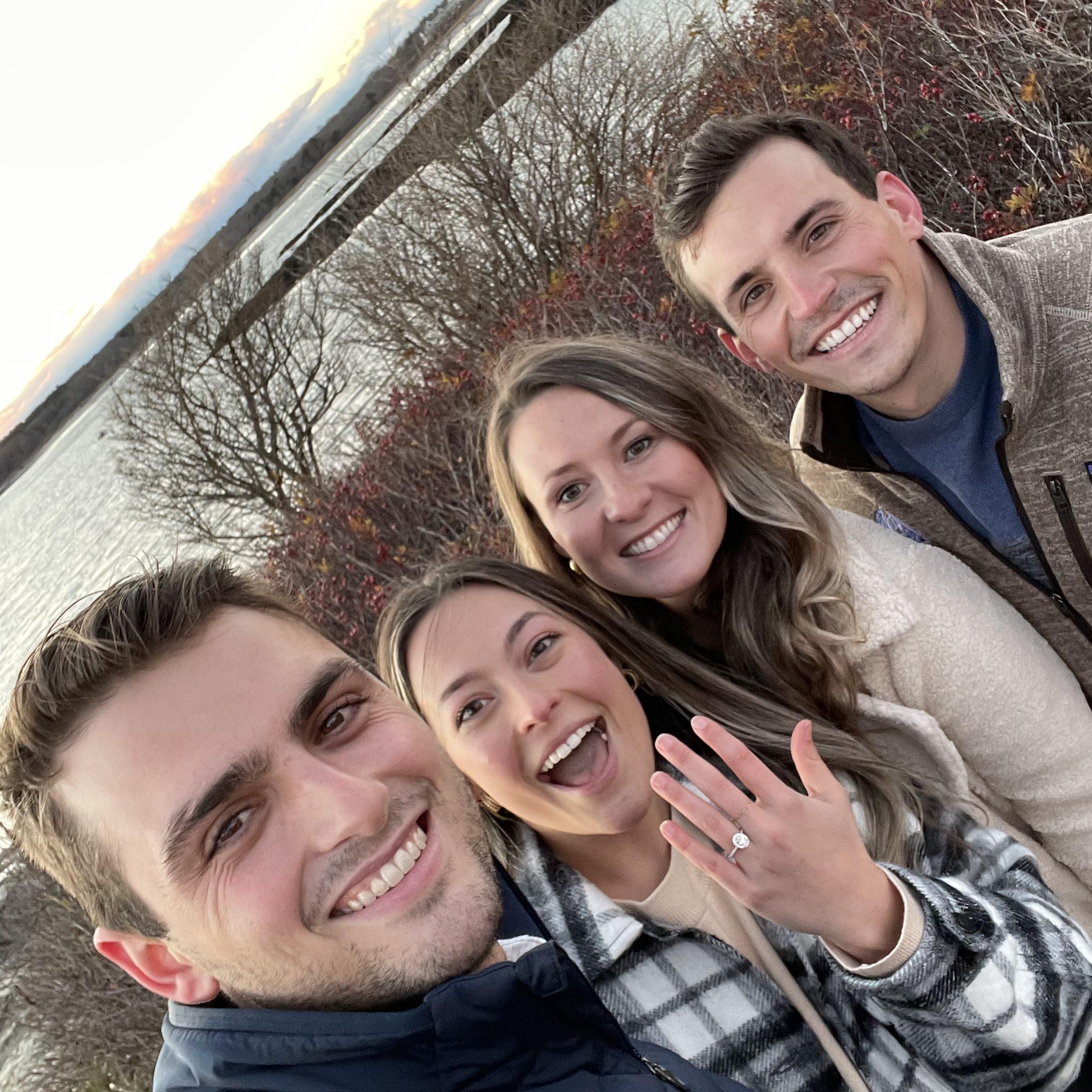 Parker, Me, Tandy, and Mike right after Parke and I got engaged!