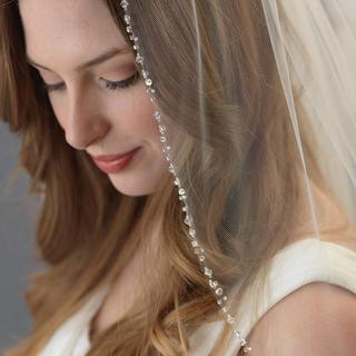 Delicate Crystal Beaded Veil