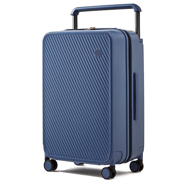 Mixi Luggage Suitcases With Spinner Wheels,Upgrade Wide Handle PC Hardshell Rolling Travel Suitcase with TSA Lock, Checked-Medium 24-Inch, Sapphire Blue