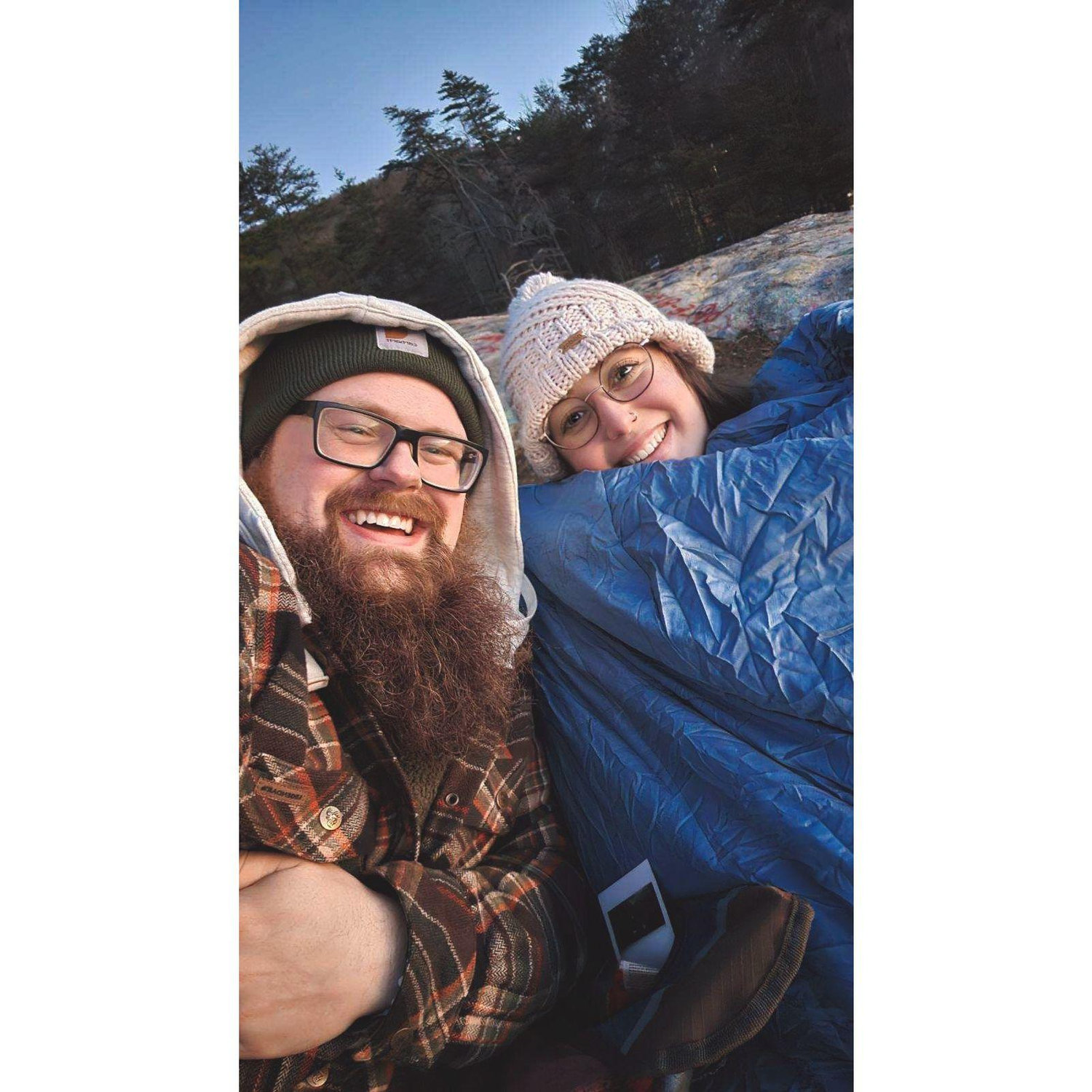Staying warm at bald rock.
